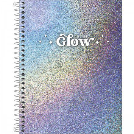 CADERNO COLEGIAL GLOW 1M 80F