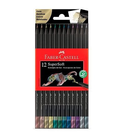 LÁPIS DE COR SUPERSOFT 12 CORES METÁLICAS FABER-CASTELL