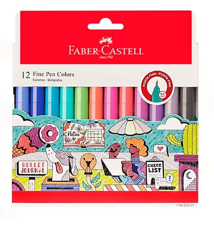 CANETA FINE PEN 0.4 COLORS C/12 FABERCASTELL