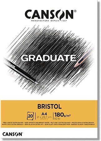 BLOCO CANSON GRADUATE BRISTOL 180G A4 20F