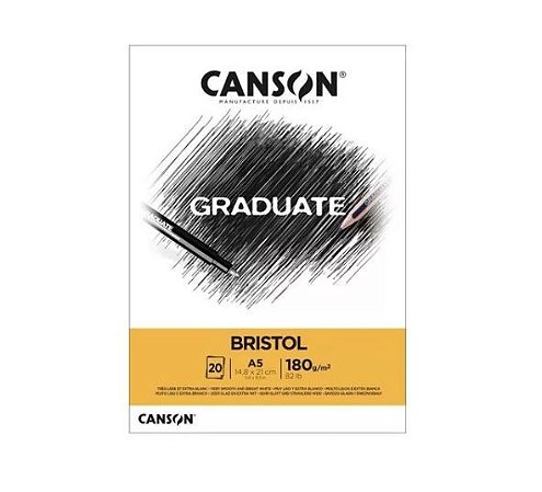 BLOCO CANSON GRADUATE BRISTOL 180G A5 20F
