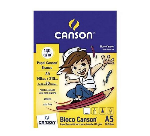 BLOCO DESENHO BRANCO INFANTIL 20FLS A5 140GM2