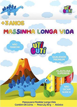 MASSINHA LONGA VIDA UTIGUTI 6 CORES 90G.
