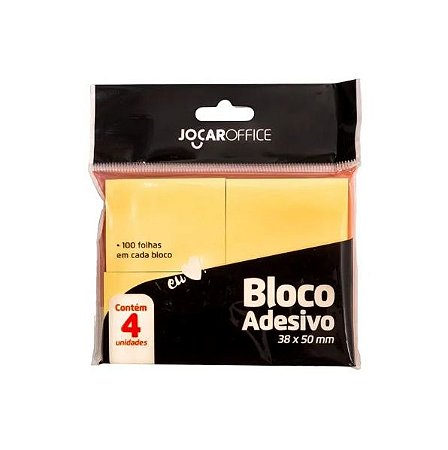 BLOCO ADESIVO AMARELO 38MMX50MM 4BLOCOS