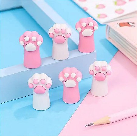 KIT C/ 03 BORRACHINHAS PONTEIRA PATINHA DE GATO KAWAII