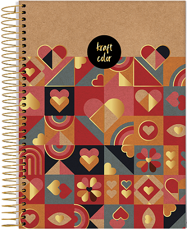 CADERNO UNIVERSITARIO 1 MATERIA 80FLS KRAFT COLOR  JANDAIA