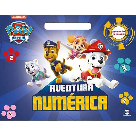LIVRO BLOCAO PARA COLORIR AVENTURA NUMÉRICA PATRULHA CANINA 48F