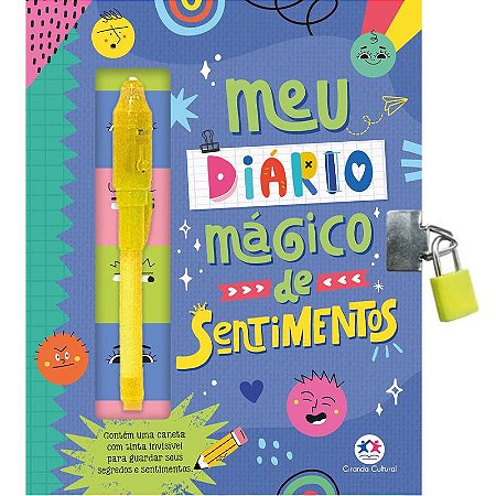 DIÁRIO MÁGICO DE SENTIMENTOS COM CANETA INVISÍVEL