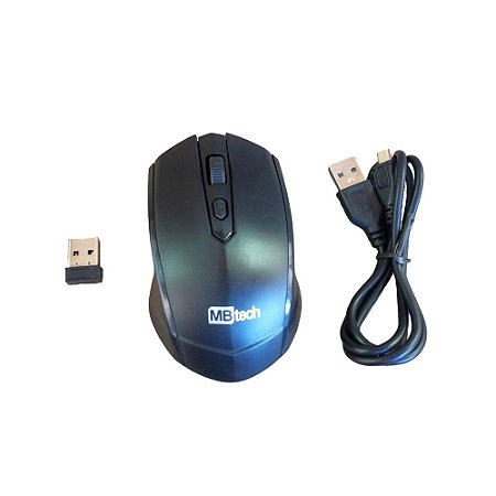 Mouse Óptico sem Fio Recarregável com Receptor USB -MBtech
