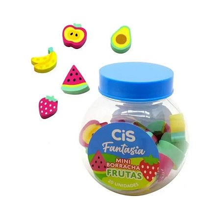 BORRACHA FANTASIA MINI FRUTAS C/20 CIS