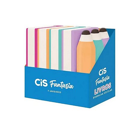 BORRACHA FANTASIA LIVROS+LAPIS C/7 CIS