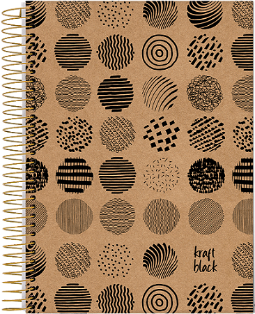 CADERNO UNIVERSITIARIO 1M 80FLS KRAFT BLACK JANDAIA