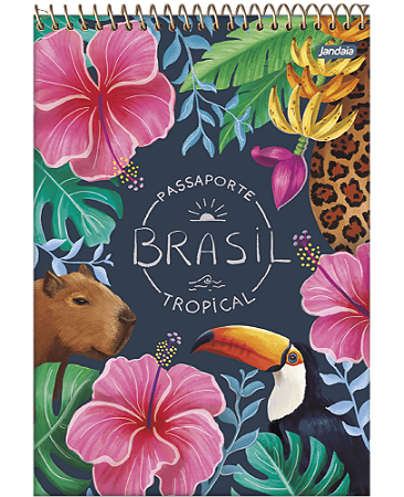 CADERNO CANHOTO 146X210MM 80FLS PASSAPORTE BRASIL JANDAIA
