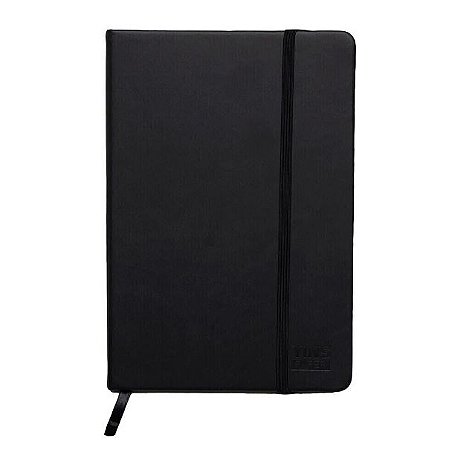 CADERNO COSTURADO C/ PAUTA A5 PRETO 96FLS