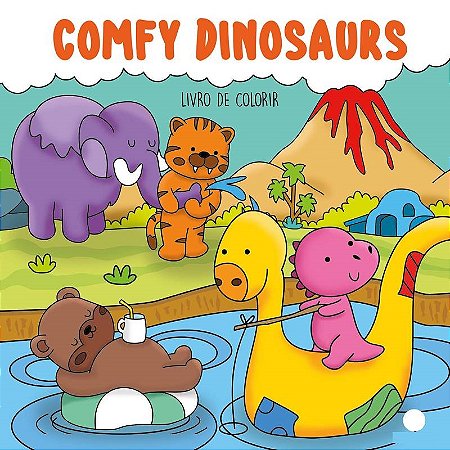 Livro de Colorir Comfy Dinosaurs