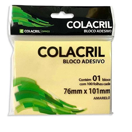 BLOCO ADESIVO AMARELO 76x102 MM 100 FLS