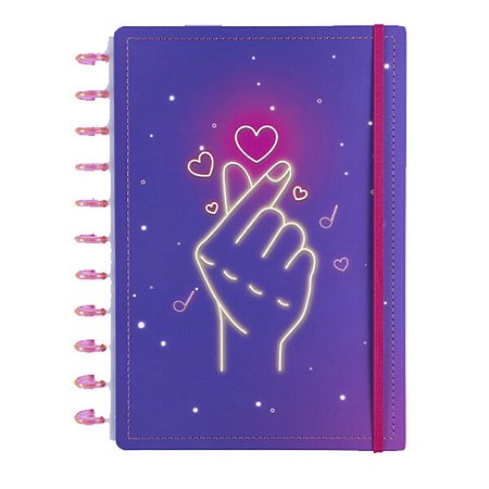 CADERNO REPOSICIONÁVEL DISKO FINGER HEART M