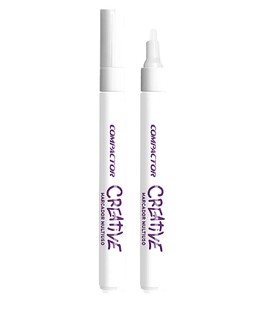 Marcador Multiuso Acrílico Creative 4mm Branco Compactor