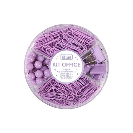 KIT CLIPS + PRENDEDORES + ALFINETES LILAS