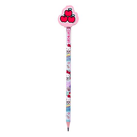 LAPIS HB COM BORRACHA NA PONTA HELLO KITTY