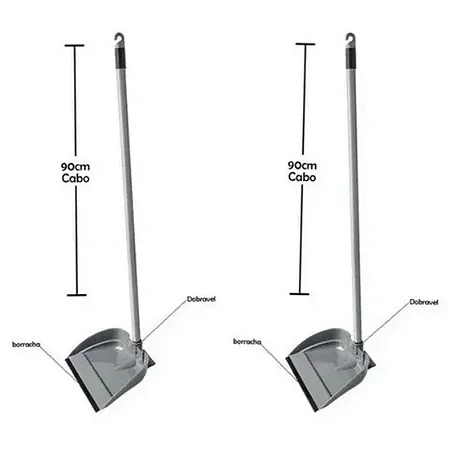PA DE LIXO JEITOSA PLASTICA ARTICULADA C/ CABO 90CM CINZA - SUPERPRO