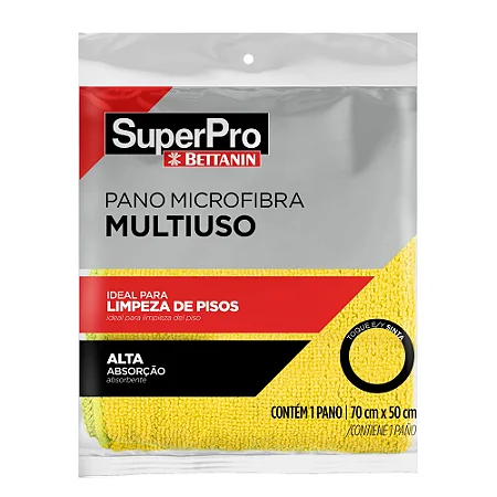 PANO MICROFIBRA MULTIUSO 70X50CM AMARELO - SUPERPRO