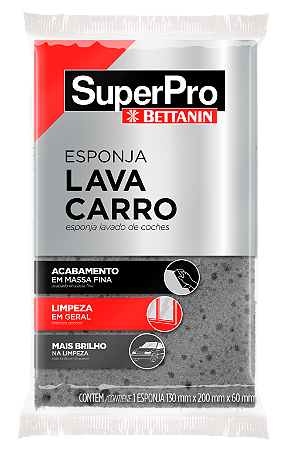 ESPONJA PARA LAVAGEM AUTOMOTIVA - 13X20X6CM - SUPERPRO