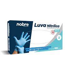 LUVA NITRILICA S/PO C/100 UN (NAO ESTERIL) "P" AZUL CA44567- NOBRE