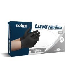 LUVA NITRILICA S/PO C/100 UN (NAO ESTERIL) "P" PRETA CA44567- NOBRE