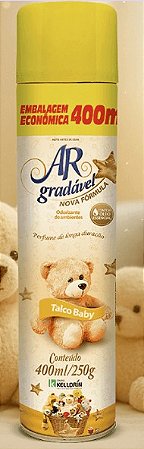 ODORIZADOR AR GRADAVEL TALCO BABY  AEROSOL 400ML - KELLDRIN