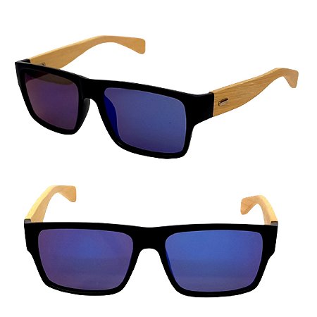 Oculos de Sol Masculino Polarizado  Haste Bambu Barcelona