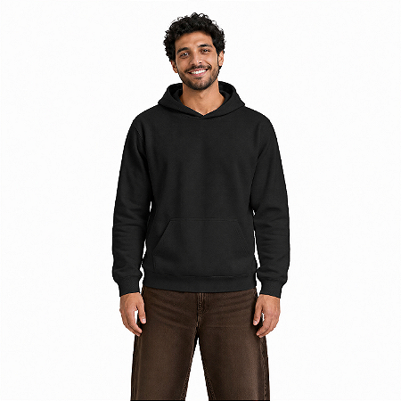 Blusa de Moletom Canguru Preta