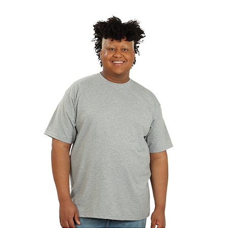 Camiseta Cinza Mescla Plus Size Unissex