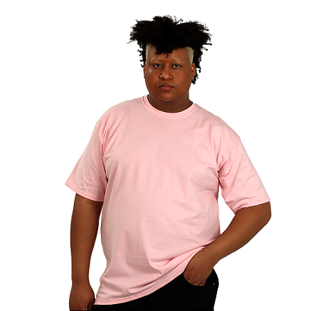 Camiseta Rosa Bebê Plus Size Unisssex