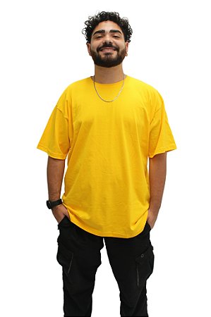 Camiseta Amarelo Canário Oversized Streetwear 100% Algodão