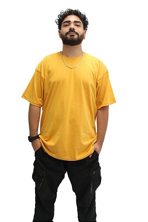 Camiseta Amarelo Mostarda Oversized Streetwear 100% Algodão