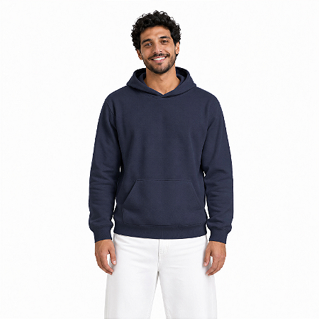 Blusa de Moletom Canguru Azul Marinho