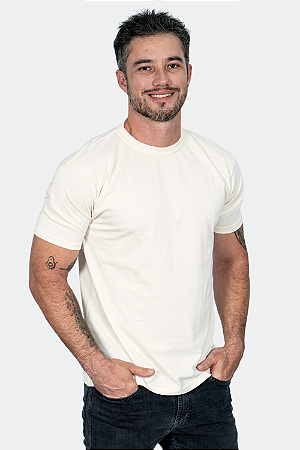 Camiseta Básica em Algodão Cru