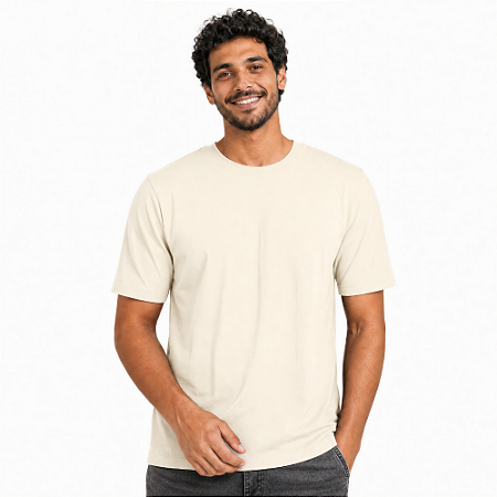 Camiseta Básica em Algodão Cru