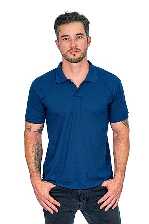Polo Azul Marinho Malha Piquet
