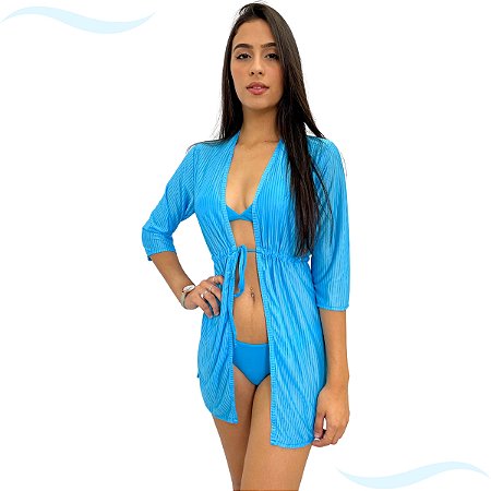 Saida De Praia Camisete Ajustável C/Transparência Moda 2025