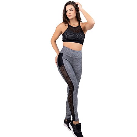 Roupa Academia Feminina Conjunto Calça Legging e Top Fitness Cós