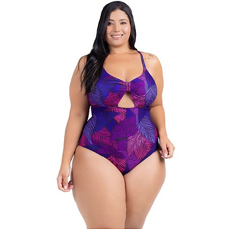 Body Plus Size Praia Piscina Com Bojo Reforçado Estampado