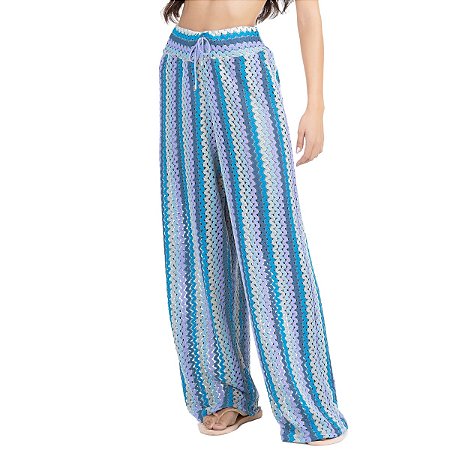 Calça Saída De Praia Canga Piscina Crochê Moda Praia Ajuste
