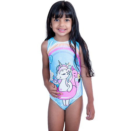 Maiô Infantil Estampa Localizada Meninas Body Proteção UV