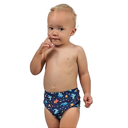 Sunga Infantil Meninos Estampada Poliamida Segura Fralda
