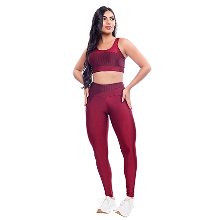 Conjunto Academia Feminino Moda Fitness Top Bojo Legging Gym