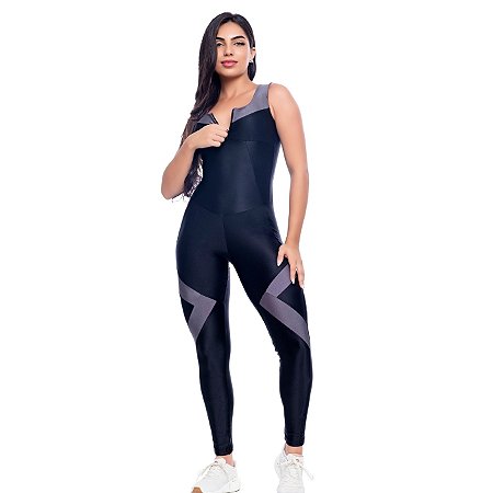 Macacão Feminino Com Bojo Academia Corrida Ginastica Fitness