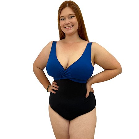 Maiô, Body Feminino Plus Bicolor Chapa Barriga Com Bojo Neon