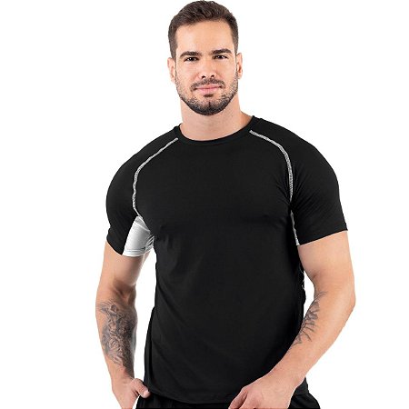 Camisa Bicolor Básica Masculina Dry Fit Anti Suor Novidade